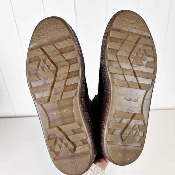 Madewell Suede Shearling Joey Pull-On Chelsea Boot Size 8 Dark Brown - Picture 5 of 10